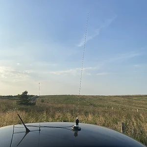 An airband mag mount antenna and a K40 mag mount CB antenna
