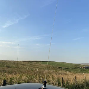 An airband mag mount antenna and a K40 mag mount CB antenna