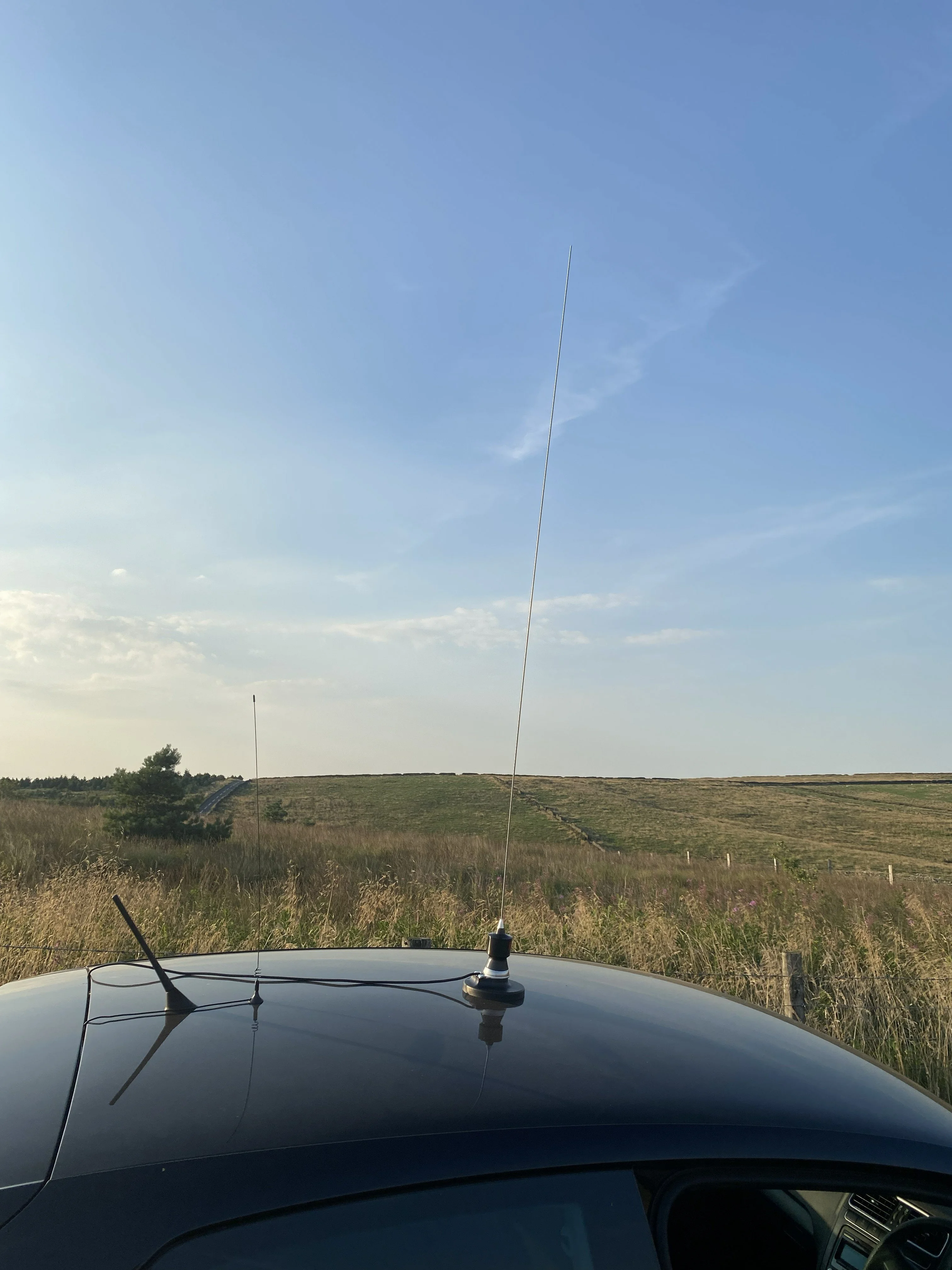 An airband mag mount antenna and a K40 mag mount CB antenna
