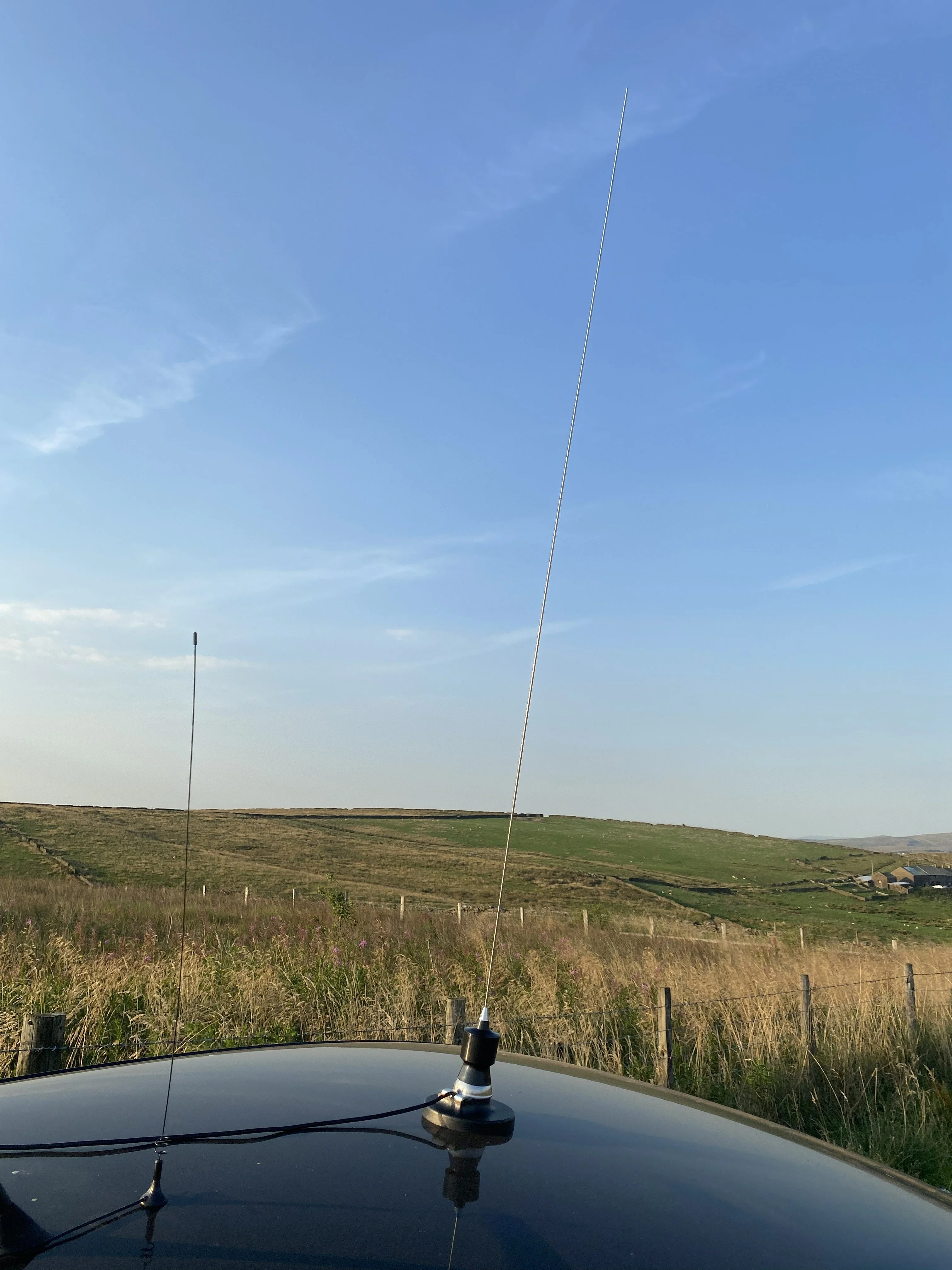 An airband mag mount antenna and a K40 mag mount CB antenna