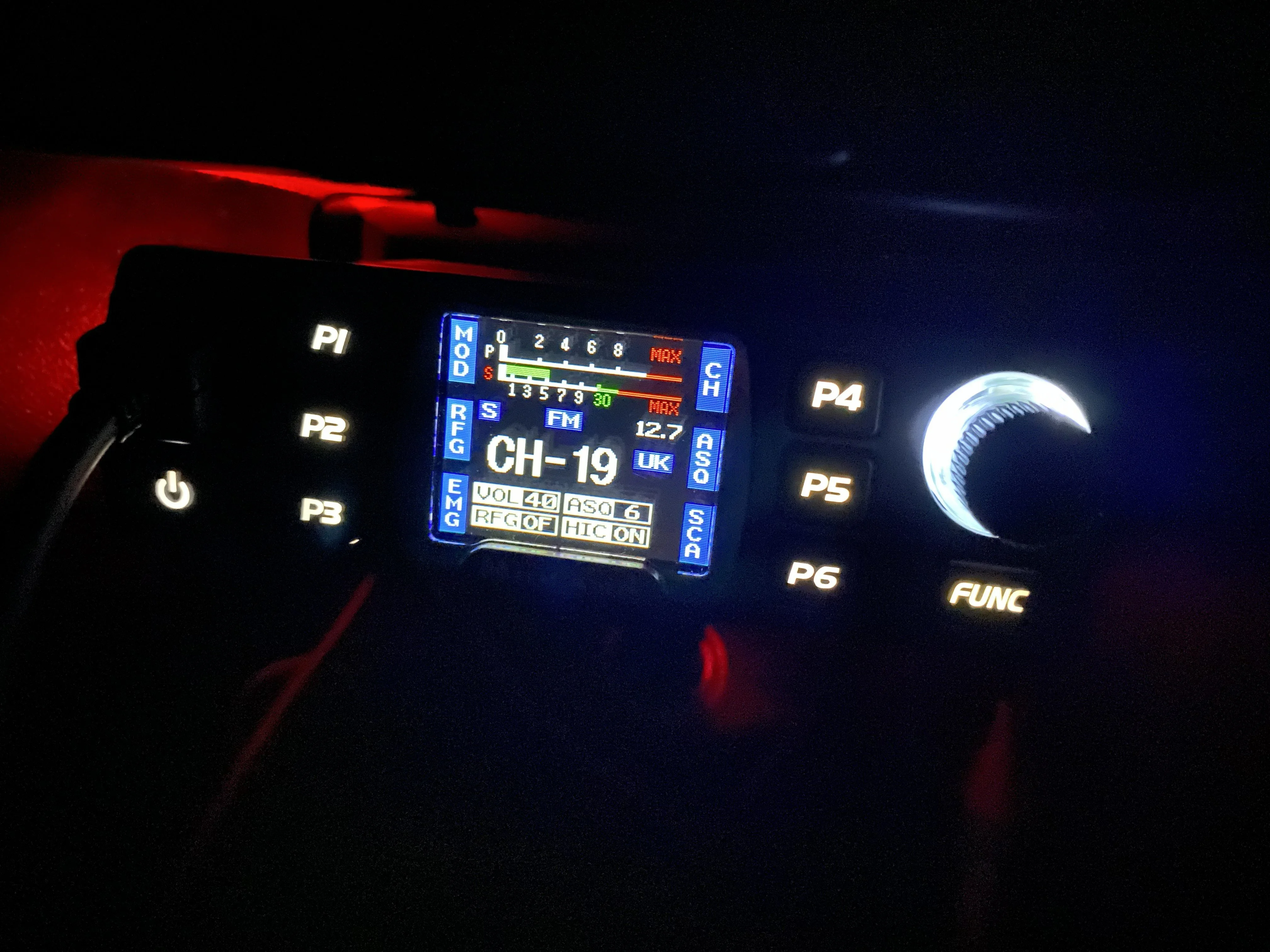 Midland M-30 CB radio - illuminated